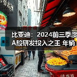 比亚迪：2024前三季度A股研发投入之王 年销量427万