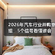 2026年汽车行业并购重组：5个信号看懂谁会被买、谁能翻盘