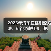 2026年汽车直播引流方法:6个实战打法,把看客变客户(图2) 2026年汽车直播引流方法:6个实战打法,把看客变客户(图2)