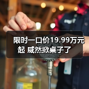 限时一口价19.99万元起 威然掀桌子了