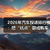 2026年汽车投诉排行榜:把“坑点”翻成购车底牌的6个观察(图4) 2026年汽车投诉排行榜:把“坑点”翻成购车底牌的6个观察(图4)